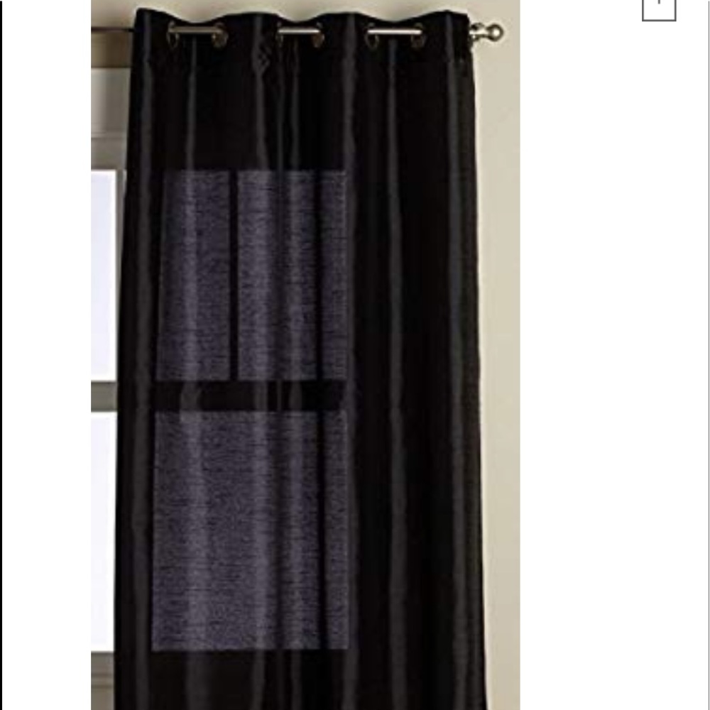 Black double curtain panels